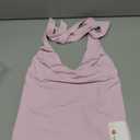 REORIA Women's Cowl Neck Going Out Halter Tank Tops Backless Double Lined Y2k Shirts Cute Summer Trendy Sleeveless Crop Tops Pink, Size M