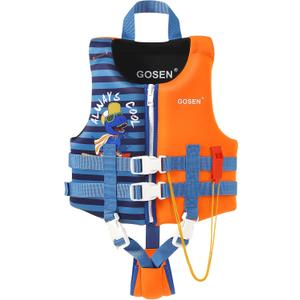 GOSEN Toddler Swim Vest Kids Floaties - Swim Jacket for 1-8 Years (24-80LBS) - Children Pool Float with Dual Adjustable Safety Straps, Swimming Aid for Boys and Girls