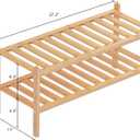 Dranixly Shoe Rack, 2-Tier Bamboo Stackable Shelf Storage Organizer, Stand for Closet, Entryway, Hallway, Bathroom and Living RoomNatural