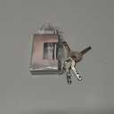 5 Pcs Heavy Duty Lock with Stainless Steel Keys Silver D Shaped Padlock for Garage, Motorbike, Shipping Container, Warehouses and Iron Doors