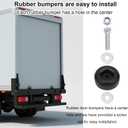 4pcs Trailer Ramp Door Rubber Bumpers, 2.5in Round Bump Truck Cargo Stops with Screws Nuts Spacers, Rubber Pads for Shock Absorption Replacement Parts Accessories