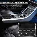 Bling Coin Holder for Car,Rhinestone Car Change Holder,Vehicle Coin Oraganizer with 4 Compartments Compatible with Quarter/Nickel/Pennies/Dimes,Universal Car Coin Change Organizer Accessory (Black)