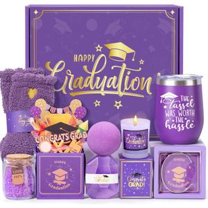 2025 Graduation Gifts for Her,Him,Graduation Gift Set for Women,Funny kindergarten,Preschool College Gift Box,High School,Masters Degree Gifts for Friend,Daughter,Son,Nieces(Purple)