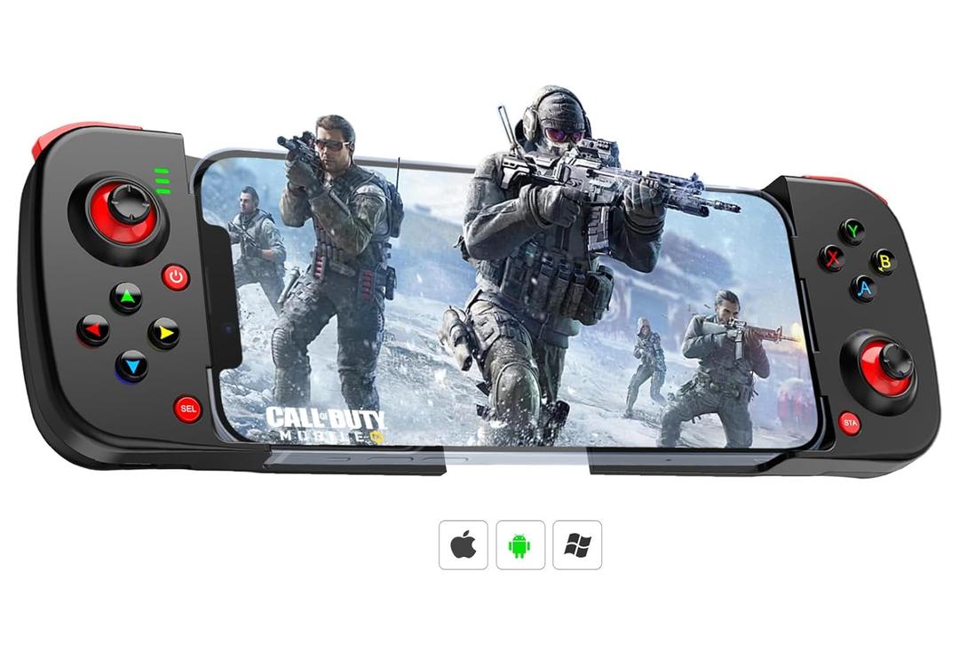 Mobile Game Controller Gamepad for iPhone iOS Android PC: Works with iPhone 16/15/14/13/12/11, iPad, Samsung Galaxy, TCL, Tablet, Call of Duty, Diablo Immortal - Directly Play (Black)