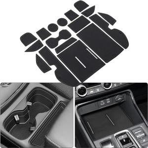 POSAID Center Console Liners for Honda CRV 2023 2024 2025 Cup Holder Insert, Center Mats for CR-V Accessories Non-Slip Anti Dust Interior Mats 17PC Set, Black Trim