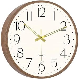 ComfyTune Vintage Wall Clock 16 Inch Quartz Silent Non-Ticking Analog Clock Battery Operated Rustic Round Decorative Clock for Living Room Kitchen Home Office Classroom