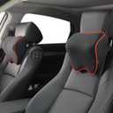 Crofy 2 Pack Car Neck Pillow, Softness Car Headrest Pillow for Driving with Adjustable Strap, 100% Memory Foam and Breathable Removable Cover, Comfortable Ergonomic Design (Red Side Rope)