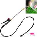 Enhon Pump Action Pressure Sprayer Wand Universal, Retractable 24" Stainless Steel Replacement Sprayer Wand with PVC Replacement Hose & Shut off Valve (11.4 In)