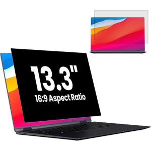 HD Laptop Privacy Screen 13.3 inch, Upgraded Laptop Privacy Screen for 16:9 Widescreen Removable Anti Glare Screen Cover and Blue Light UV-Blocking Filter