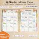 Planner 2026-2027, 18 Months Weekly and Monthly Daily Planner from January 2026 - June 2027, 5.75" x 8.38" A5 Hardcover Agenda Organizer Book 2026 with Tabs, Spiral Yearly Calendar Planners for School Work Home, Pink Blue Marble