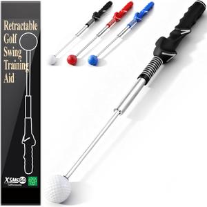 Retractable Golf Swing Training Aid  Golf Swing Trainer with Ergonomic Grip & Audible Feedback | Golf Swing Corrector for Tempo, Balance & Accuracy | Indoor & Outdoor Golf Practice Tool (Black)