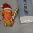 Singing Christmas Ornaments, Funny Sounding Christmas Tree Decoration, Musical Gingerbread Man Hanging Ornaments for Xmas, Stocking Stuffer,White Elephant Gift for Xmas Party Gift Exchange 10 inch