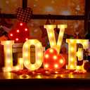 Baquler Valentine's Day Love Lighted Marquee Signs Table Decor Hanging Wall Decor for Romantic Night Battery Operated LED Light up Love Letters for Holiday Wedding Home Room Decoration
