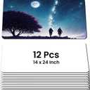 12 Pcs Sublimation Playmat Mouse Pad Blanks 24"x14" Large Desk Mat Sublimation Mousepad Blanks Bulk for Heat Press Printing Custom Design Gifts Non-Slip Rubber Base