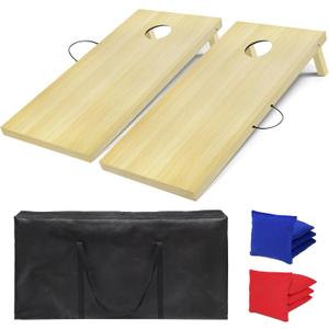 Cornhole Board Set, 4 ft x 2 ft Regulation Size Corn Hole Game Set for Adults with Set of 8 Corn Hole Toss Bags and Carrying Case
