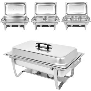 Chafing Dishes for Buffet [Set of 2/4] Stainless Steel Food Warmers for Parties 9QT Chafers and Buffet Warmers Sets Commercial Catering Chafers for Event Party (4 Pack with 7 food trays)