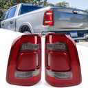FIONE LED Tail Light Assembly Compatible with Dodge Ram 1500 Taillight Without Blind Spot 2019-2022 LED Type & Red Lens Chrome Interior Left LH+RH Right Side (Left+Right)
