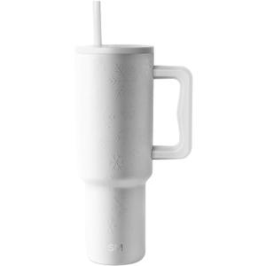 Simple Modern Trek | 40 oz Christmas Tumbler with Handle and Straw Lid | Cup Holder Friendly Insulated Stainless Steel Travel Mug | Holiday Gifts for Women Men Her Him | Frosty Snowflakes