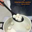 Silicone Cooking Utensils Set, Heat Resistant and large Non Stick Spatulas & Spoons for Kitchen, Ideal BPA Free Kitchen Turners for Frying, Mixing,Serving,Draining,Turning (5-Pack Utensil Set_Black)