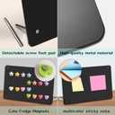 Desk Magnetic Message Board with Stand,11 x 7.9in Magnet Photo/Memo Display Board with Cute Fridge Magnets,Sticky Notes,for Home School Kitchen Office Desk Accessories (Black)