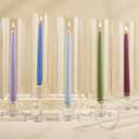 Hurricane Candle Holder Thickened Cylinder Covers 10 Pcs Taper Candle Sticks Holder Glass Tall Candlesticks Holders Centerpiece for Wedding Dining Table (Clear)