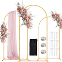 Wedding Arch Backdrop Stand 6FT, 5FT, 4FT Set of 3 Metal Gold Balloon Arch kit Stand for Ceremony Baby Shower Valentine Engagement Party Event Decoration, Garden Climbing Plant Frame