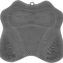 Dual-Sided Silicone Shower Foot Scrubber Mat  Foot Scrubber in Shower for Deep Cleaning & Exfoliation | Wall-Mounted Shower Foot Scrubber Mat & Back Cleaner for Men and Women (Grey, Standard)