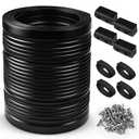 SUPOWER Bunk Wrap Kit Roll 24ft with Endcaps for Boat Trailer, 2"x4" Waterproof PE Synthetic Bunk Cover Replaces Carpet, Black