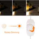 MECCANIXITY LED Strip Dimmer Switch 5V DC USB Female to Male Extension Cord with Rotary Switch Controller for LED Strips Lights, White Pack of 3