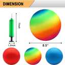 Four Square Balls, 8.5 Inch Playground Ball for Kids Outdoor Dodgeball Kickball Handball Game with Hand Pump