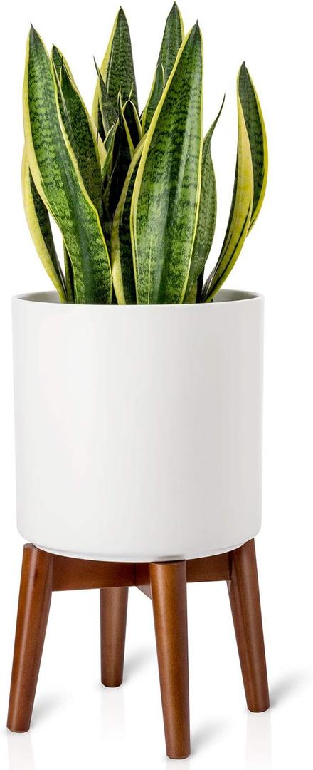 Mkono Plant Stand Mid-Century Modern Indoor (Plant and Pot NOT Included) Flower Holder Home Decor, Brown