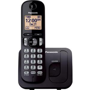 Panasonic Cordless Phone, 1.6" Backlit Display, Call Block, Speakerphone, 10 Hours Talk Time, 1 Handset  KXTGC200B (Black)