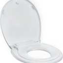 White Round Toilet Seat with Toddler Seat PP Quick Release Potty Training Toilet Seat Cover, White 2-in-1 Design for Children & Adult Toilets 