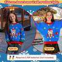 Meland Kids Ugly Christmas Sweater - Light Up Funny Holiday Pullover - Cute Xmas Sweater for Boys & Girls Age 5-16 Year Old (Blue)