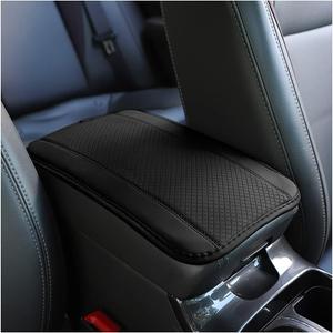 Car Armrest Storage Box Mat, Fiber Leather Car Center Console Cover, Car Armrest Seat Box Cover Accessories Interior Protection for Most Vehicle, SUV, Truck, Car (Black)