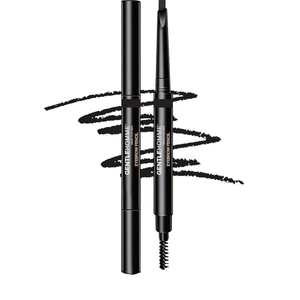 Men's 2-in-1 Eyebrow Brush & Pencil - Shape, Define & Fill In - Ultra-Thin - Long-Lasting Black - Vegan - 2 Pencils