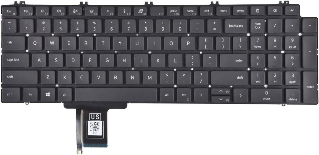 Replacement Keyboard for Dell Precision 7750 7550 7760 7560 Series Laptop with Backlit US Layout P/N: 0713DM 713DM PK132V72B00