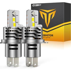 FAHREN Latest & Brightest H4 LED Bulbs, (1,200%) 12X 80,000LM Extreme Brightness 9003 bulb, 6500K Cool White, 1:1 Min Size,IP68 Waterproof Fog Bulbs,Pack of 2,Plug-N-Play.