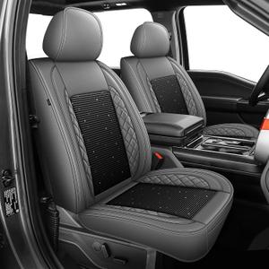 for Ford F150 Seat Covers 2009-2024 2025 2026 F250 F350 F450 2017-2025 2026, Leather Ice Silk Waterproof Trucks Pickup Seat Covers Custom Fit for Ford F150