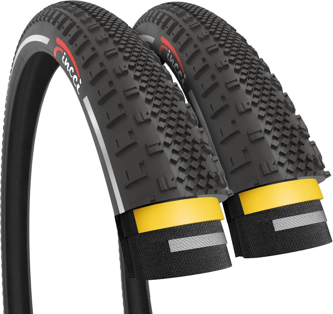Fincci 700x38c Foldable Bike Tires with Reflective Sidewall  40-622  1mm Anti-Puncture Protection  Pack of 2  for Electric, Gravel, Road, MTB & Hybrid Bicycles
