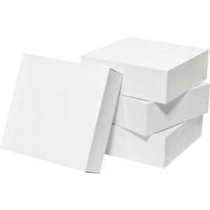 Mefleet 16 Pack 12x12x4 Inches Large Gift Boxes with Lids Extra Deep Square Shirt Clothes Scarf Box for Christmas Presents, Holidays, Birthday, Wedding Gift Wrapping White