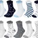 10 Pairs Womens Cotton Socks Soft Ladies Multiple Colors Patterned Original Design Gifts Socks for Womens Girls (Mixed Color 9)