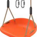 SELEWARE Heavy Duty Swing Seat for Adults Kids Tree Swing with Weather Proof Ropes Swing Set Accessories for Backyard Patio Garden Playground, Height Adjustable Orange