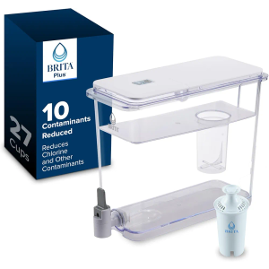 Brita UltraMax Large Water Dispenser with 1 BritaPlus Filter, 27 Cup, White (Package May Vary)