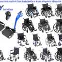 Blue Streak Wheelchair footrest Replacement,Economy Footrest for Wheelchairs and Transport Chair, Composite Footplates and Heel Loops,Universal Swing-Away Footrests, T93, PH-SF(1 Pr, Blue)