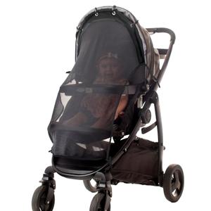 Stroller Sun Shade - Universal UV Protection Cover for Strollers Sunshade with See Through, Clip-On Sun Blocker, Sun Shield for Baby, Breathable Adjustable Fit, Full Coverage, L Black