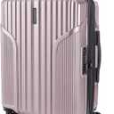 BAGSMART Carry On Luggage 22x14x9 Airline Approved, luggage with Spinner Wheels, 20 Inch Expandable Hardside Carry On Suitcase with TSA Lock Rolling Travel suitcase Carry-On, Pink Lavender