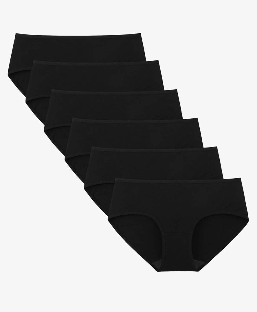 INNERSY Womens Underwear Cotton Hipster Panties Regular & Plus Size 6-Pack L
