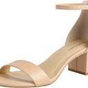 PIZZ ANNU Women's Low Block Chunky Heels Sandals Comfortable Open Toe Ankle Strap Party Dress Pump Shoes Strappy Buckle Heeled Sandal with 2 Inches Tall Thick Heel Design 6.5