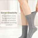 2 x Chalier 6 Pairs Womens Crew Socks, Retro Casual Knit Socks Soft Cotton Sock for Women (Mixed Color)
